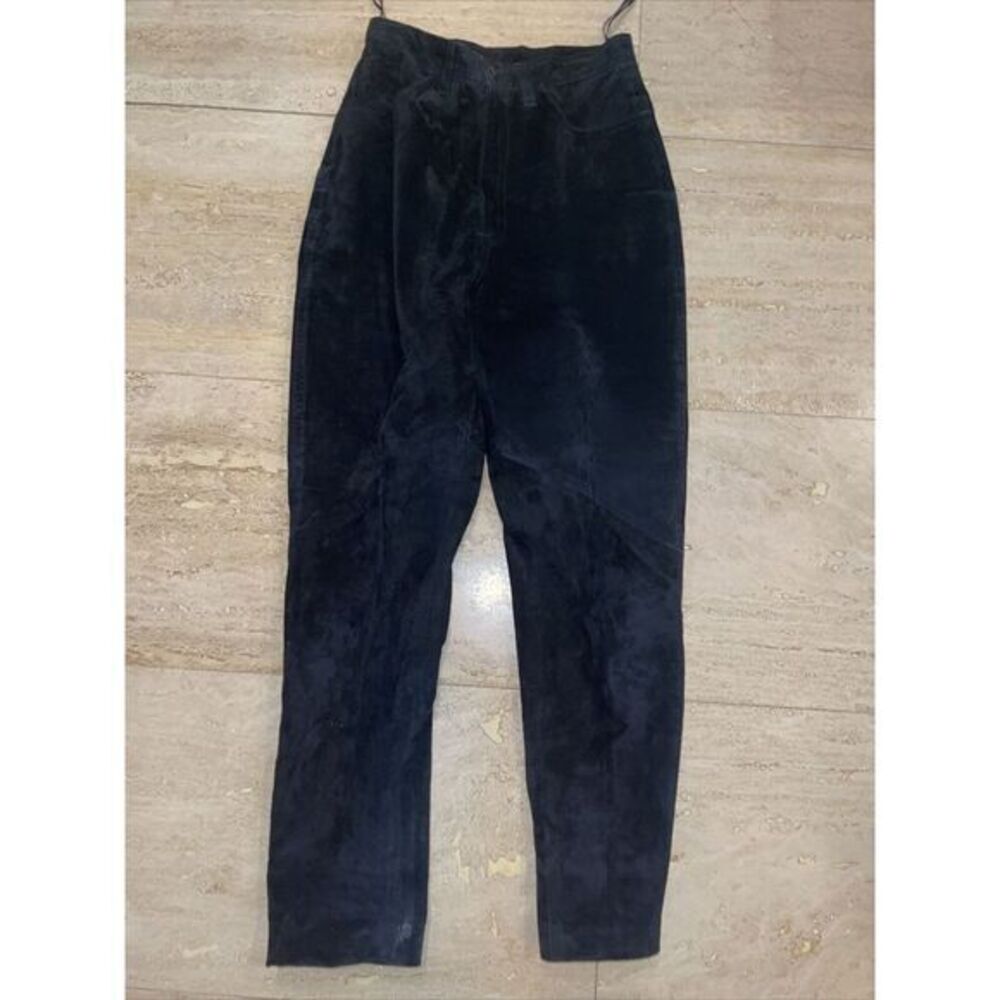 Indygo Neiman Marcus Exclusive Size 4 Black Suede Leather Pants
